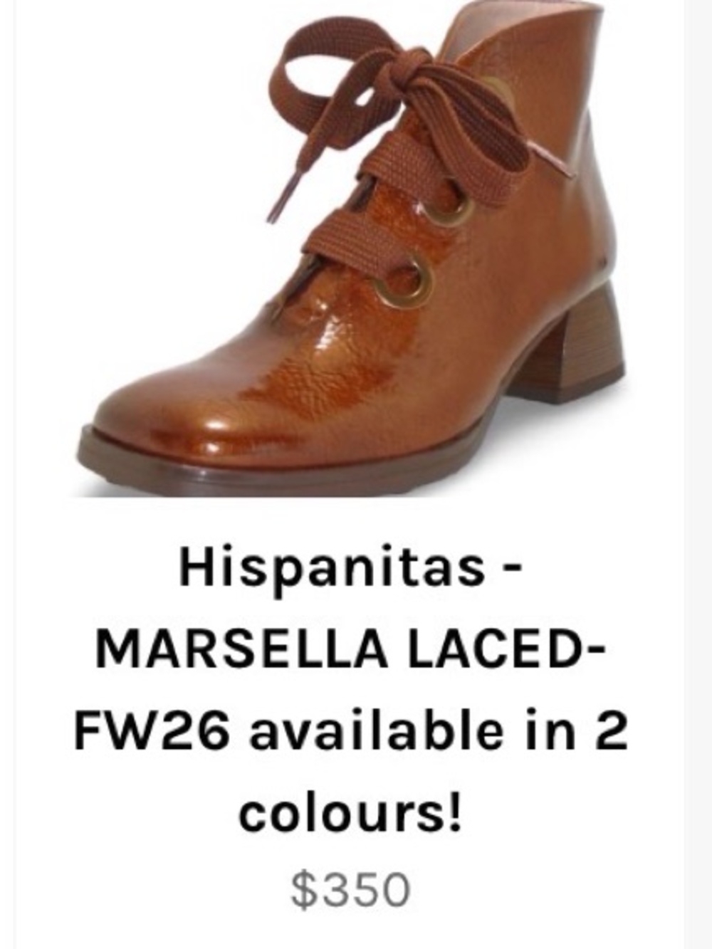 Hispanitas Marsella Laced Ankle Boot in Cognac